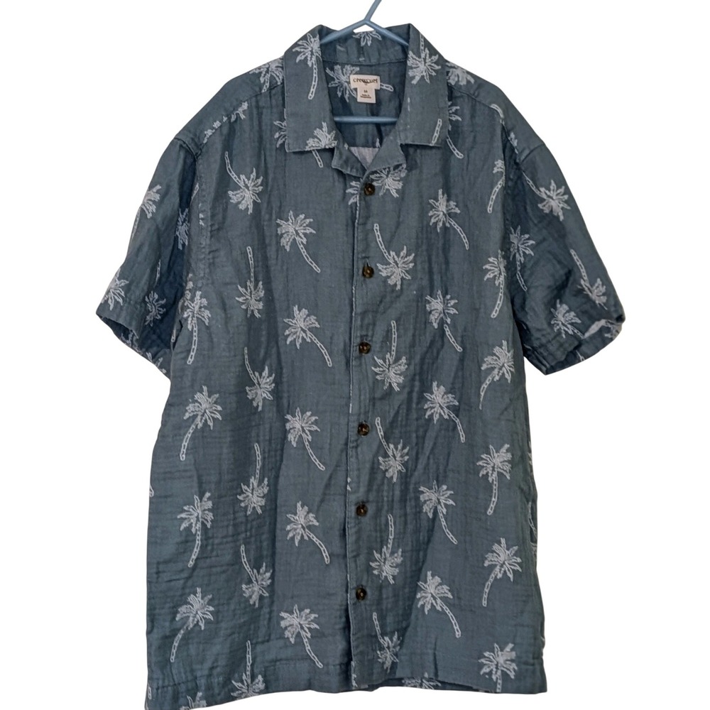 Crewcuts j Crew‎ Kids Palm Tree Button Up Shirt Size 14 Guaze Soft NWOT $80